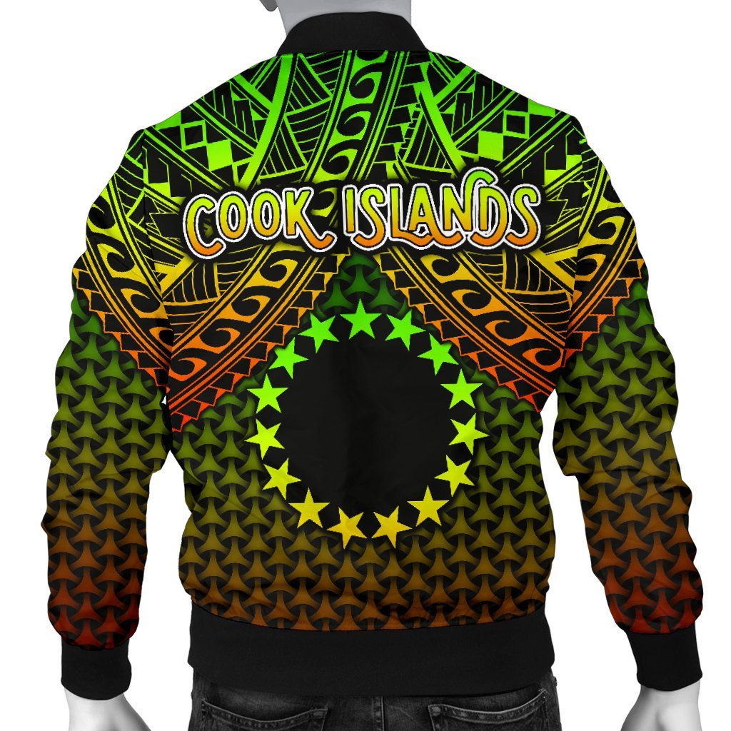 Polynesian Cook Islands Men's Bomber Jacket - Reggae Vintage Polynesian Patterns - Polynesian Pride