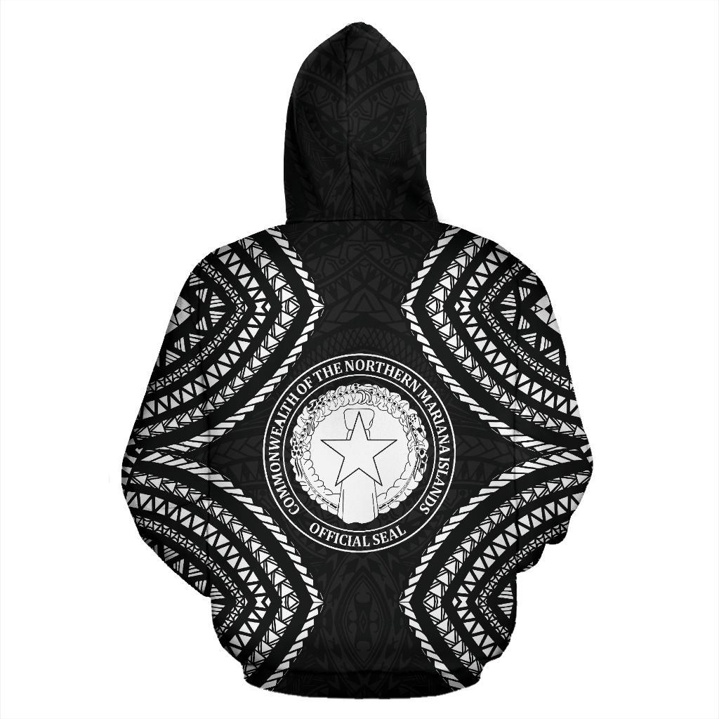 Northern Mariana Islands Zip up Hoodie Micronesia Black Warrior Style - Polynesian Pride