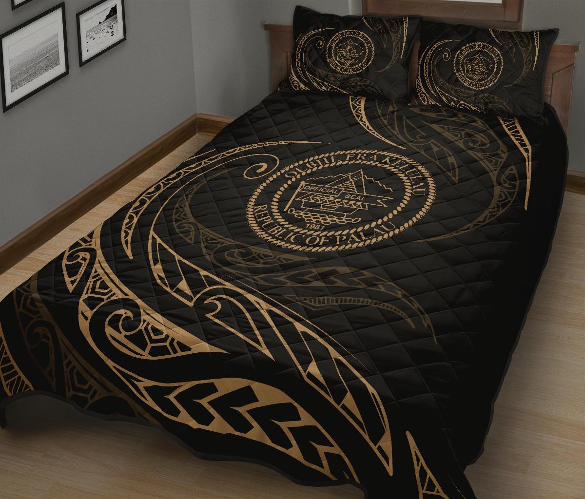 Palau Quilt Bed Set - Gold - Frida Style - Polynesian Pride