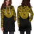 American Samoa Women Hoodie Dress - American Samoa Coat Of Arms Polynesian Gold Black - Polynesian Pride