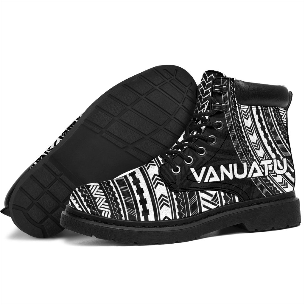 Vanuatu Leather Boots - Polynesian Black Chief Version - Polynesian Pride