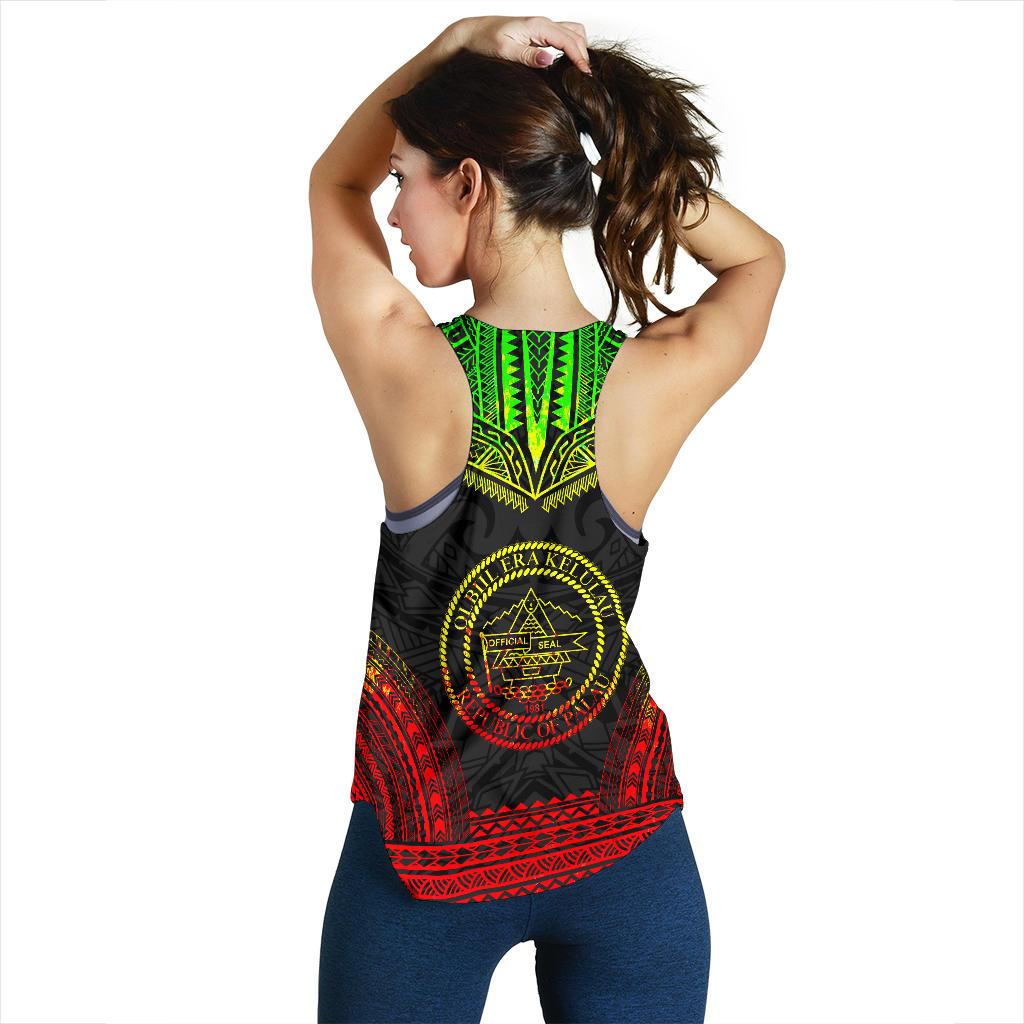 Palau Women's Racerback Tank - Polynesian Chief Reggae Version - Polynesian Pride