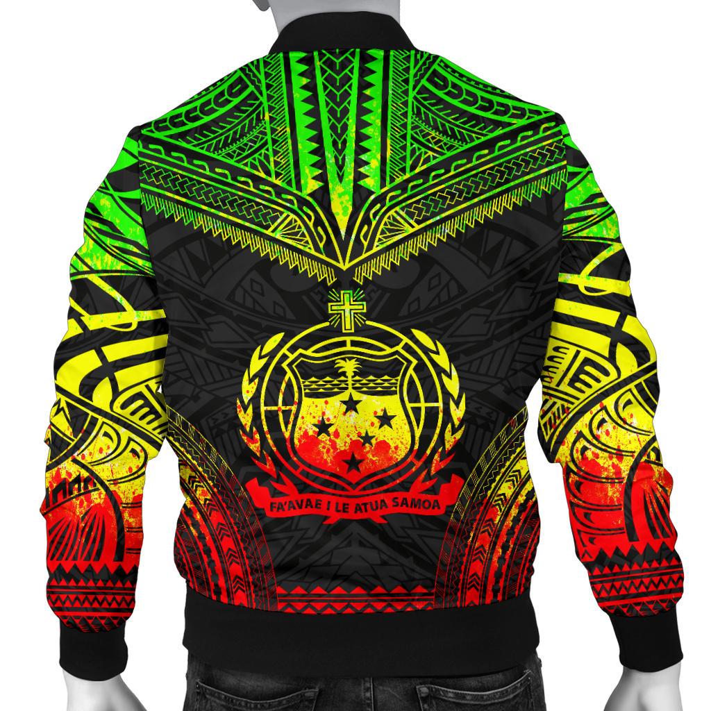 Samoa Polynesian Chief Men's Bomber Jacket - Reggae Version - Polynesian Pride