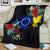 Cook Islands Hibiscus Coat of Arms Premium Blanket - Polynesian Pride