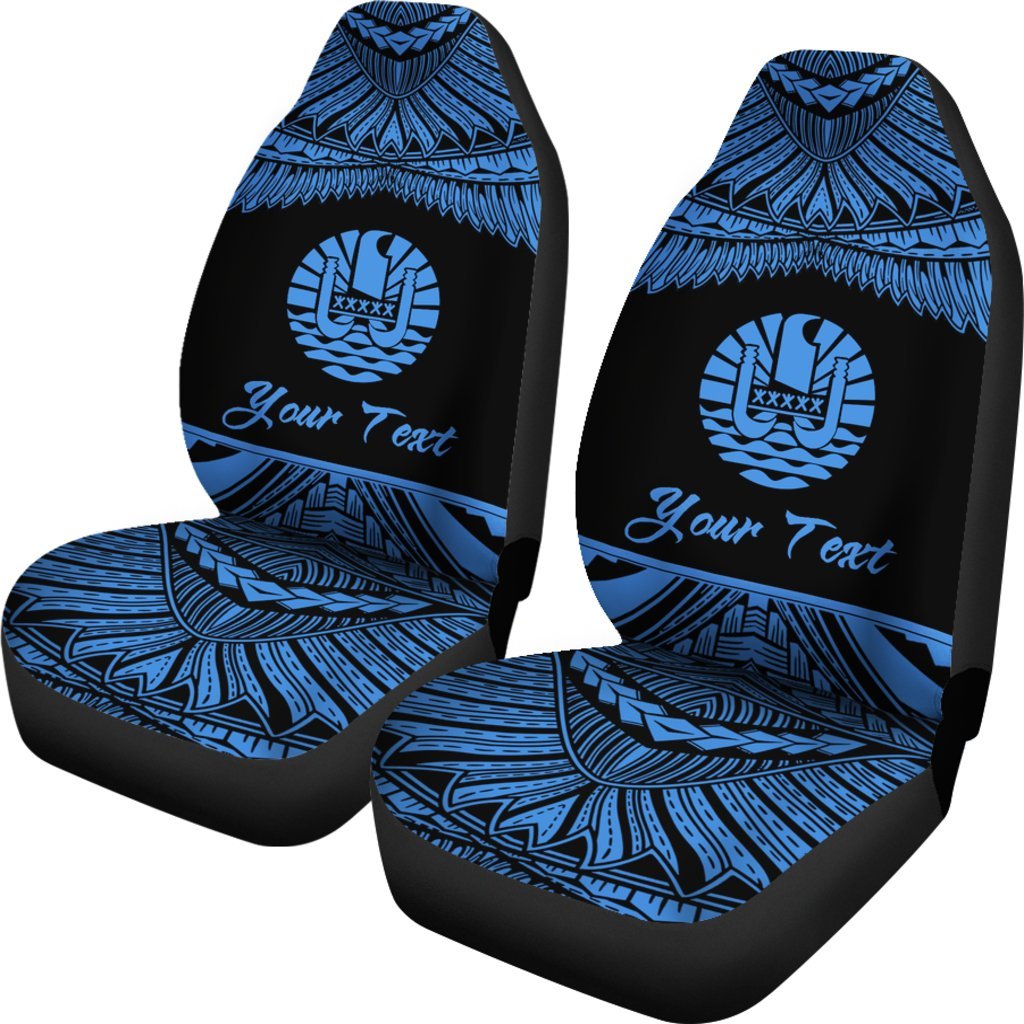 Tahiti Polynesian Custom Personalised Car Seat Covers - Pride Blue Version - Polynesian Pride