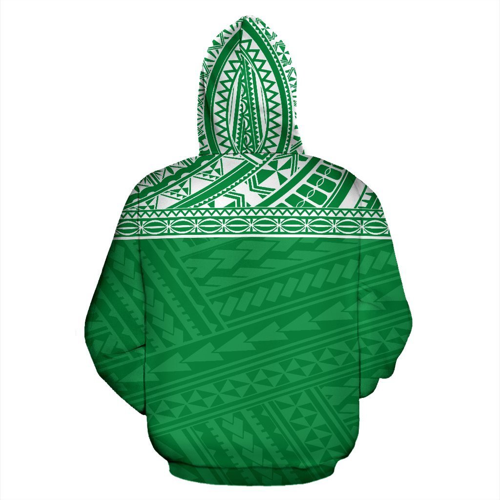 Poly All Over Zip up Hoodie Polynesian Green Version - Polynesian Pride