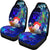 Tonga Car Seat Cover - Humpback Whale with Tropical Flowers (Blue) - Polynesian Pride