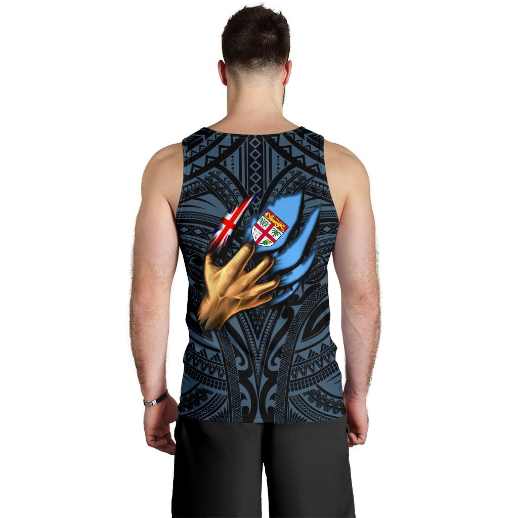 Fiji Personalised Men's Tank Top - Fiji In Me (Blue) - Polynesian Pride