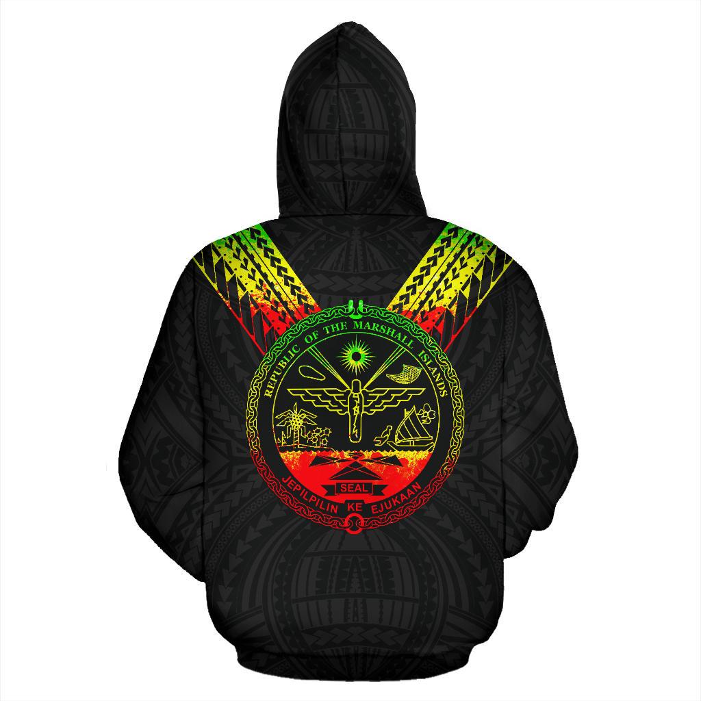 Marshall Islands All Over Hoodie Reggae Color Sailor Style - Polynesian Pride