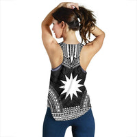 Nauru Women's Racerback Tank - Polynesian Chief Black Version - Polynesian Pride