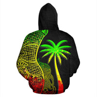 Pohnpei Polynesian Zip up Hoodie Coconut Tree Reggae - Polynesian Pride