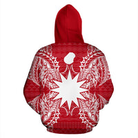 Nauru Polynesian ll Over Hoodie Map Red White - Polynesian Pride