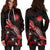 Marshall Islands Polynesian Hoodie Dress - Turtle With Blooming Hibiscus Red - Polynesian Pride