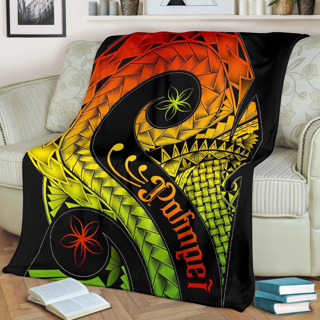 Pohnpei Premium Blanket - Polynesian Decorative Patterns White - Polynesian Pride