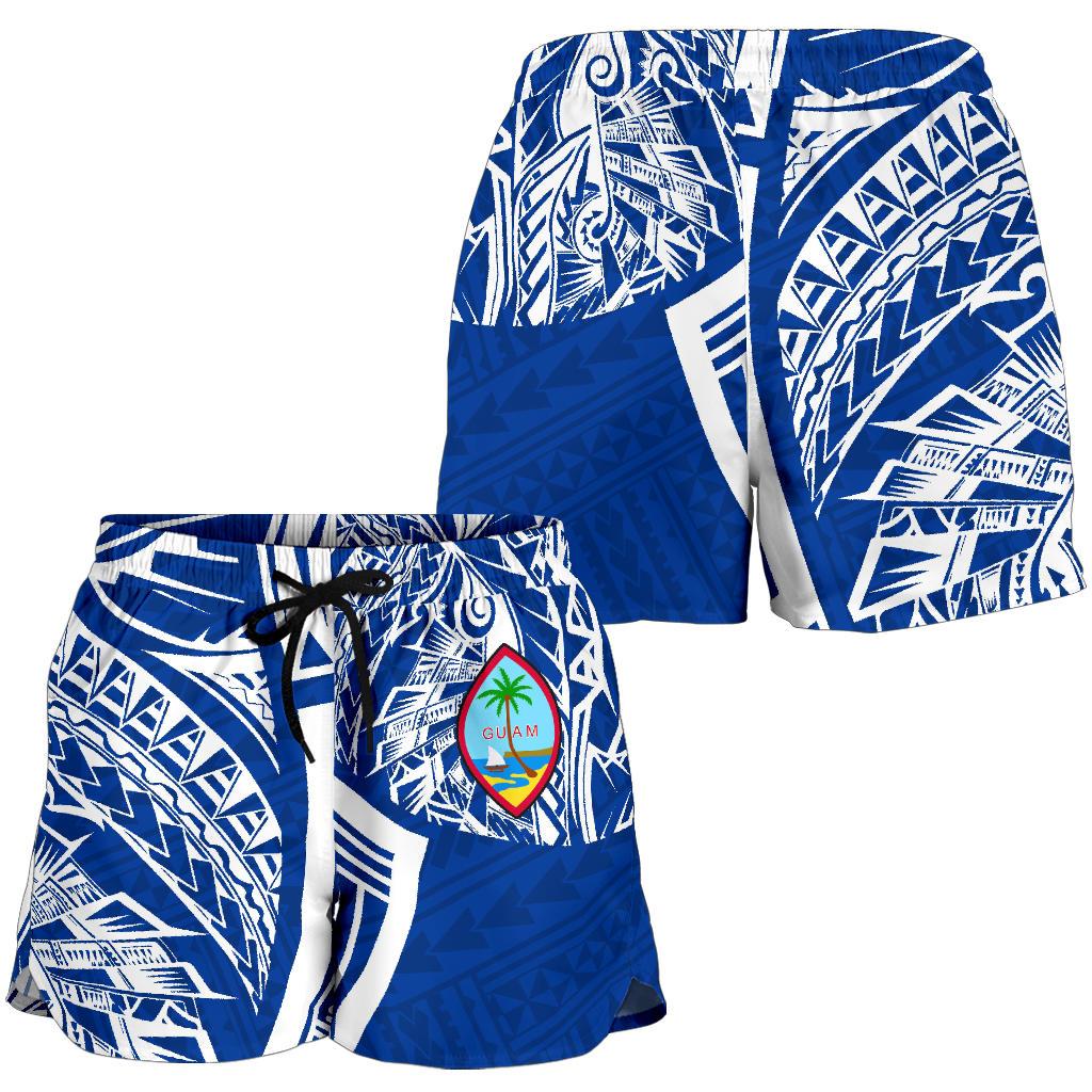 Guam Polynesian Women's Short - Tribal Tattoo Women Blue - Polynesian Pride