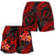 Tonga Polynesian Women Shorts - Red Plumeria - Polynesian Pride