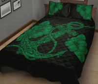 Anchor Poly Tribal Quilt Bed Set Green - Polynesian Pride