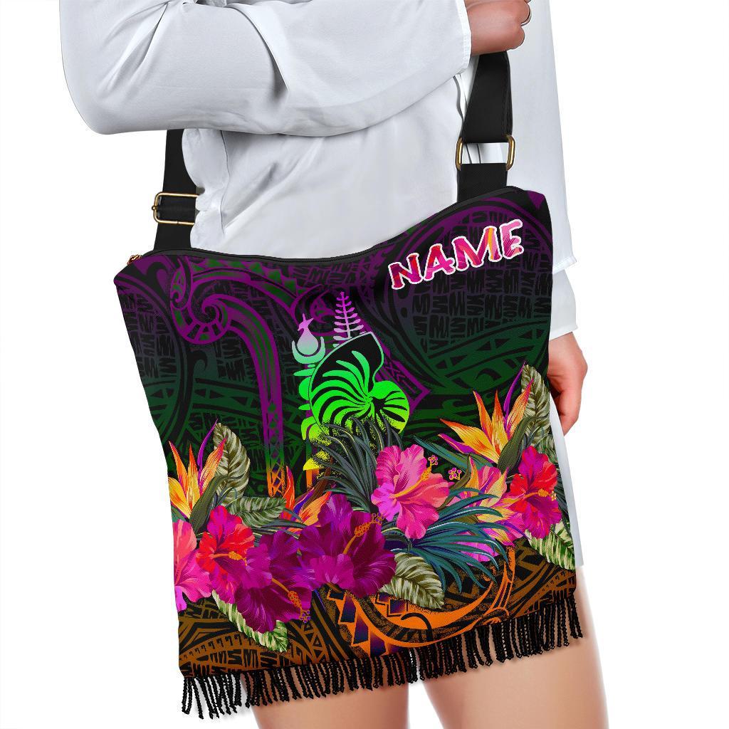 New Caledonia Polynesian Personalised Crossbody Boho Handbag - Summer Hibiscus - Polynesian Pride