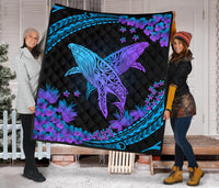 Hawaii Whale Polynesian Hibiscus Premium Quilt - Lae Style - Polynesian Pride