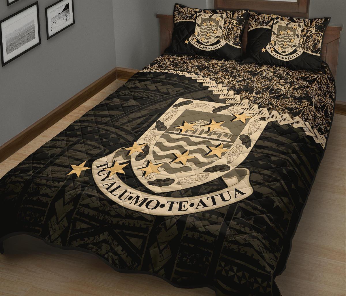 Tuvalu Polynesian Quilt Bed Set Golden Coconut - Polynesian Pride