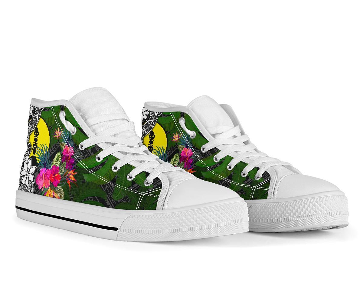 New Caledonia High Top Shoes - Turtle Plumeria Banana Leaf - Polynesian Pride