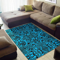Polynesian Blue And Black Area Rug - Polynesian Pride