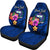 Samoa Polynesian Custom Personalised Car Seat Covers - Floral With Seal Blue - Polynesian Pride