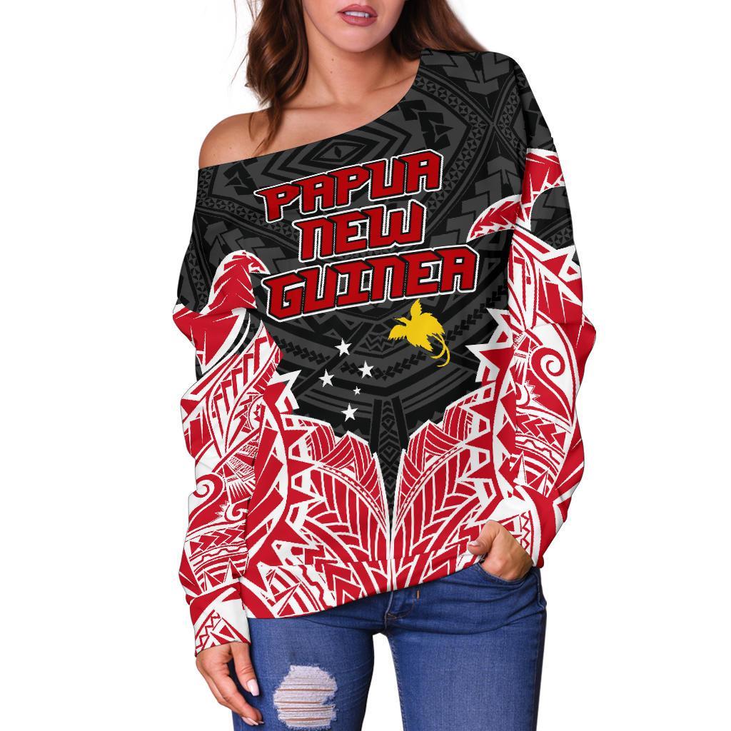 Papua New Guinea Premium Off Shoulder Sweater A7 - Polynesian Pride