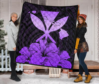 Hawaiian Kanaka Premium Quilt Hibiscus Polynesian Love Violet - Polynesian Pride