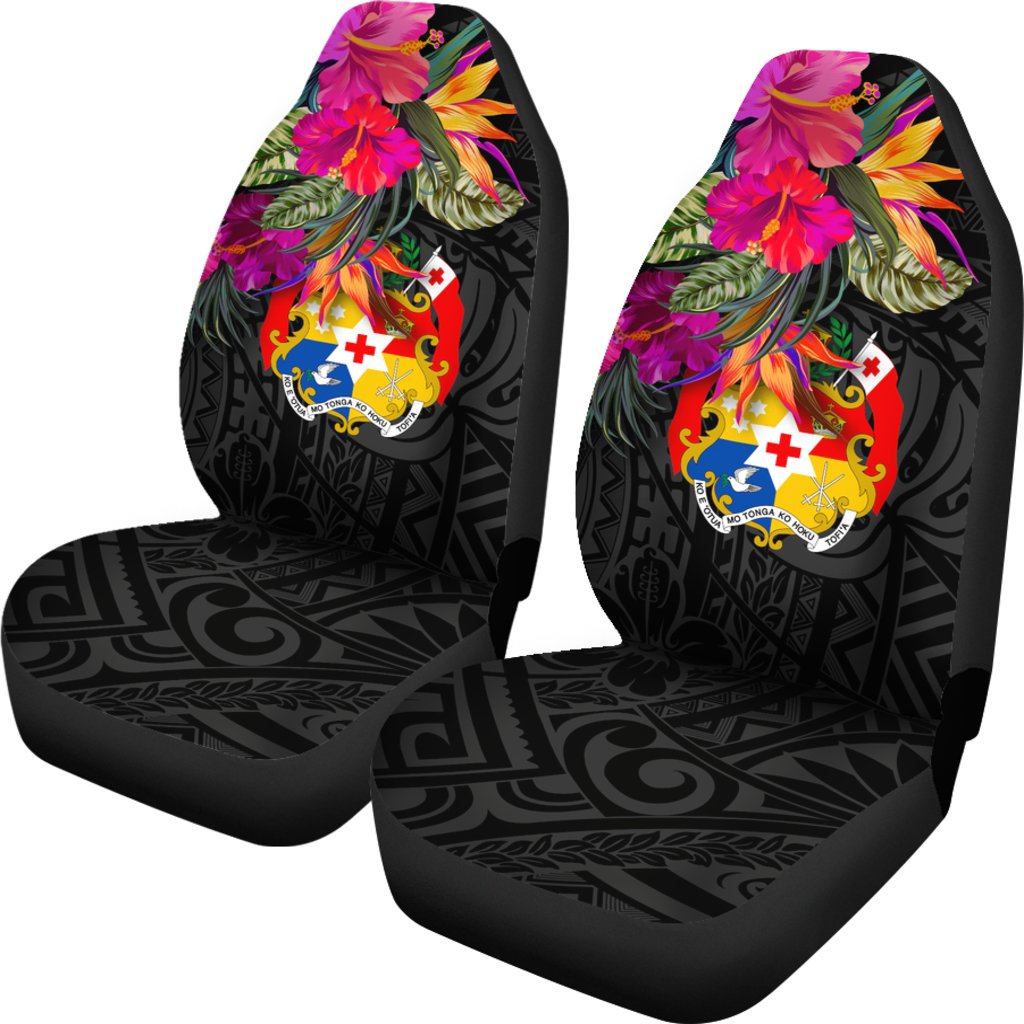 Tonga Car Seat Covers - Polynesian Hibiscus Pattern - Polynesian Pride