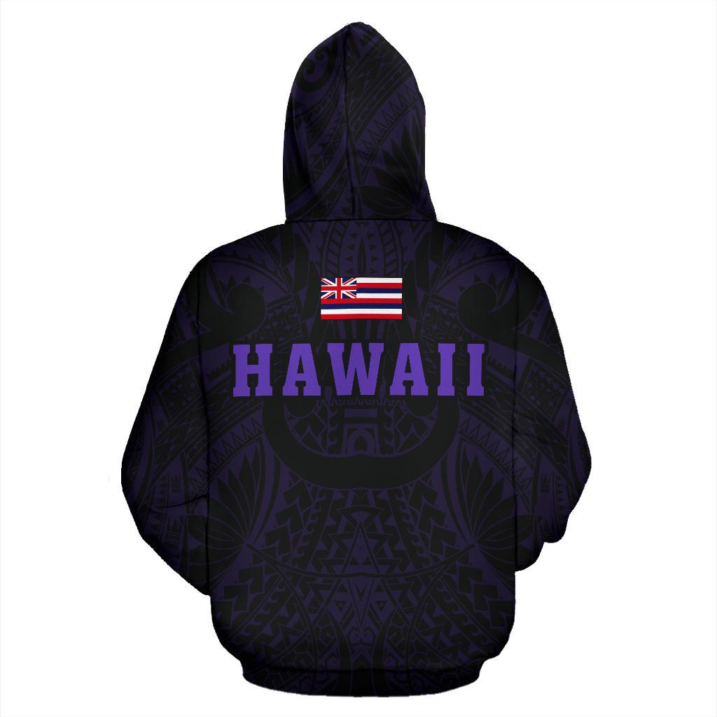 Polynesian Kamapuaa Flag of Hawaii Hoodie Purple Hawaiian Mythology Style - Polynesian Pride