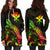 Hawaii Polynesian Hoodie Dress - Turtle With Blooming Hibiscus Reggae - Polynesian Pride