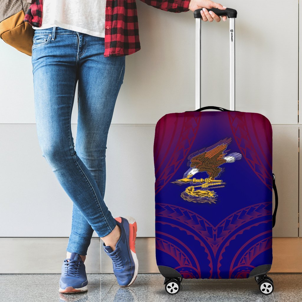 American Samoa Polynesian Luggage Covers - Bald Eagle (Blue - Red) Blue - Polynesian Pride