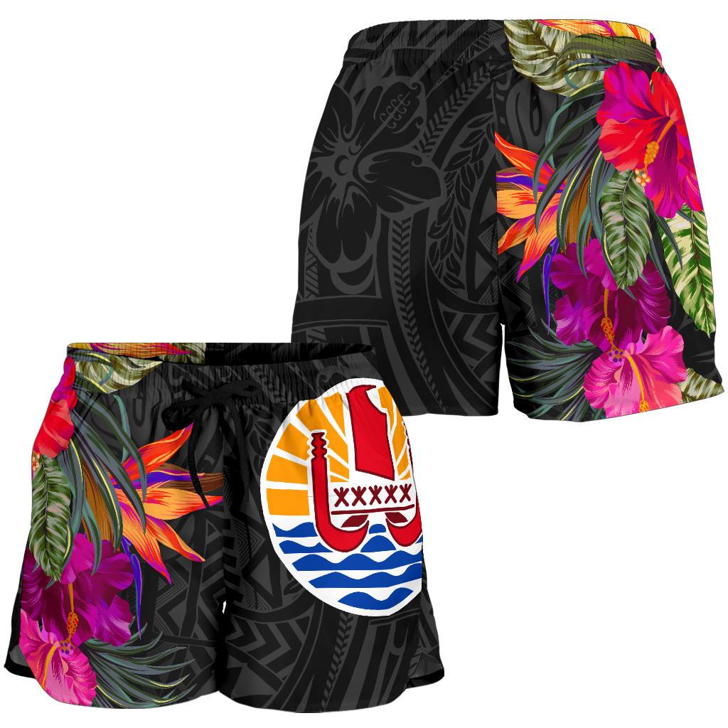 Tahiti All Over Print Women's Shorts - Polynesian Hibiscus Pattern - Polynesian Pride