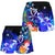 Tahiti Custom Personalised Women's Shorts - Humpback Whale with Tropical Flowers (Blue) - Polynesian Pride