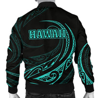 Hawaii Turtle Polynesian Mens Bomber Jacket - Turquoise - Frida Style - Polynesian Pride