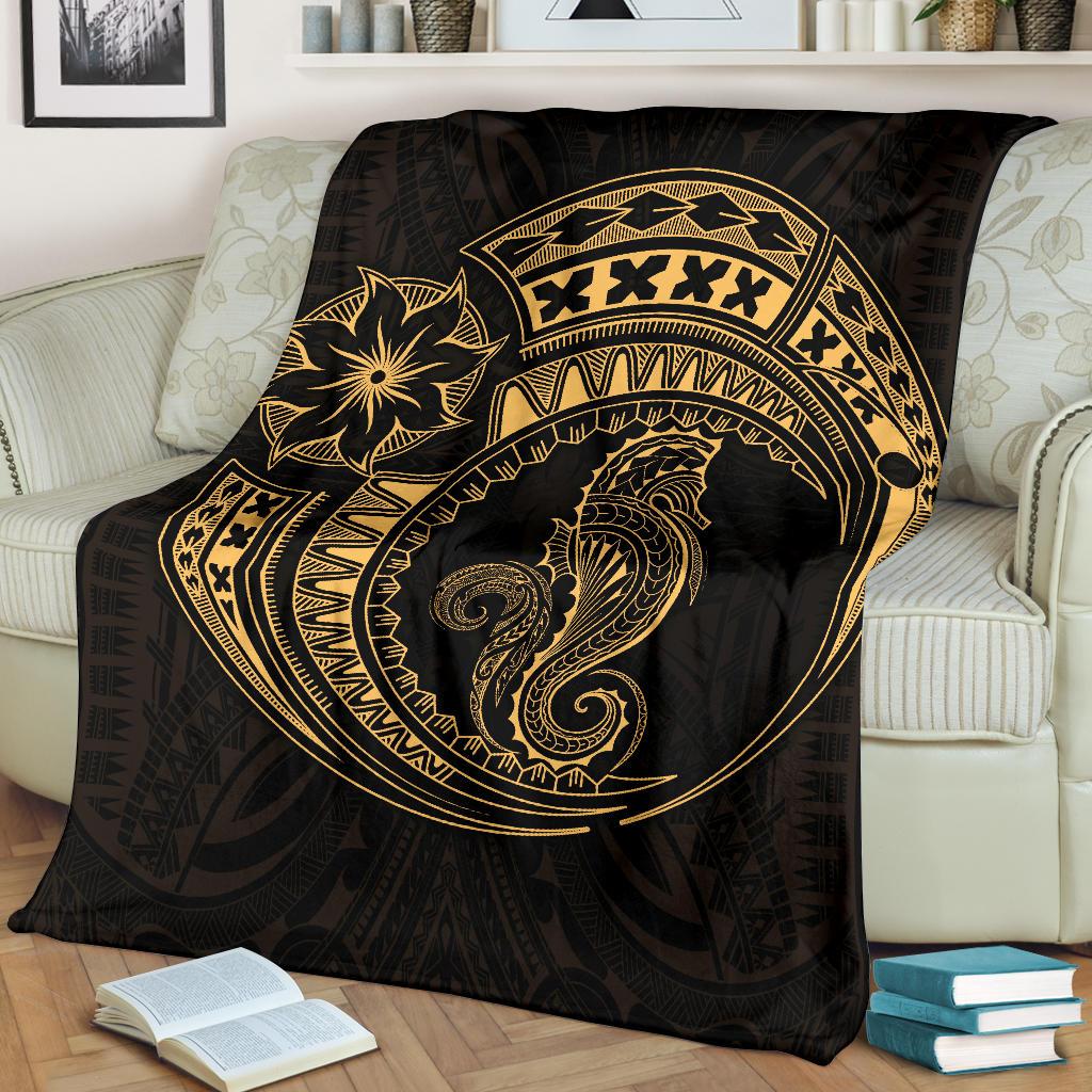 Seahorse Polynesian Blanket - Polynesian Tattoo Gold - Polynesian Pride