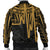 American Samoa Men's Bomber Jacket - Seal With Polynesian Pattern Heartbeat Style (Gold) - Polynesian Pride