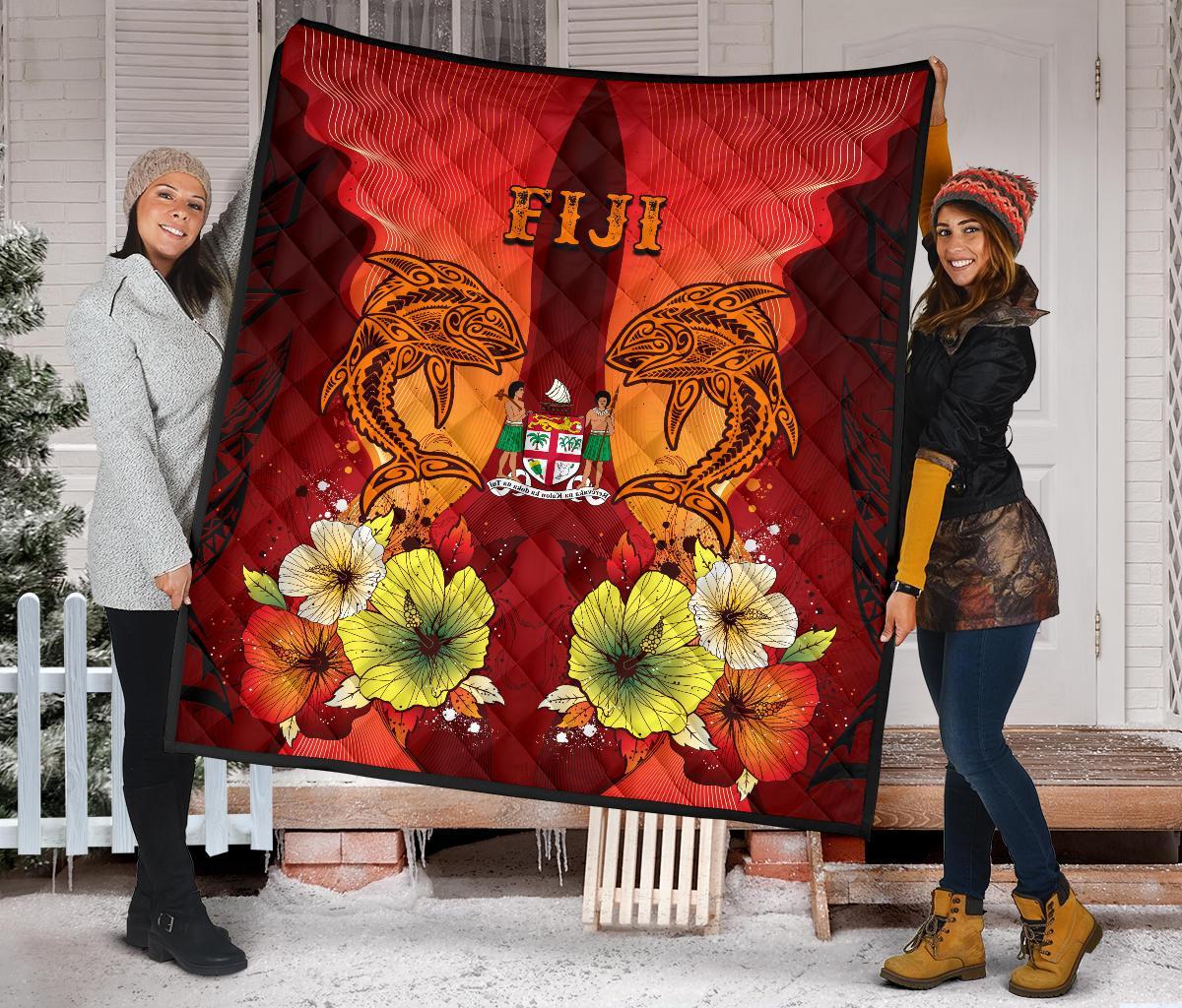 Fiji Premium Quilt - Tribal Tuna Fish - Polynesian Pride