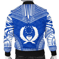 Pohnpei Flag Polynesian Chief Men's Bomber Jacket - Polynesian Pride