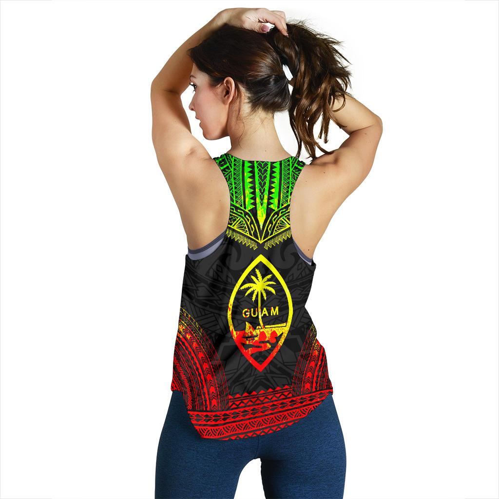 Guam Women's Racerback Tank - Polynesian Chief Reggae Version - Polynesian Pride
