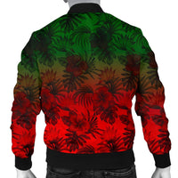 Polynesian Men's Bomber Jacket - Red Hibiscus Patterns - Polynesian Pride