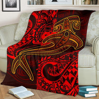 Samoa Premium Blanket - Red Shark Polynesian Tattoo - Polynesian Pride