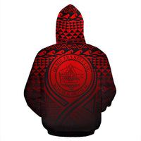 Palau All Over Zip up Hoodie Lift up Red - Polynesian Pride