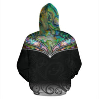 New Zealand Zip up Hoodie, Maori Paua Shell Zipper Hoodie - Polynesian Pride