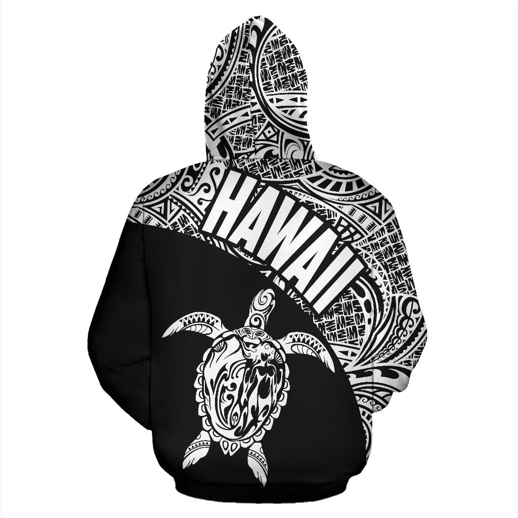 Hawaii Zip up Hoodie Hawaii Turtle Mermaid Polynesian Tattoo White Version - Polynesian Pride