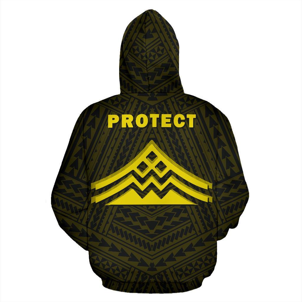 Hawaii Mauna Kea Polynesian Zip up Hoodie Yellow - Polynesian Pride