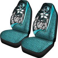 Yap Micronesian Car Seat Covers Turquoise - Turtle With Hook - Polynesian Pride