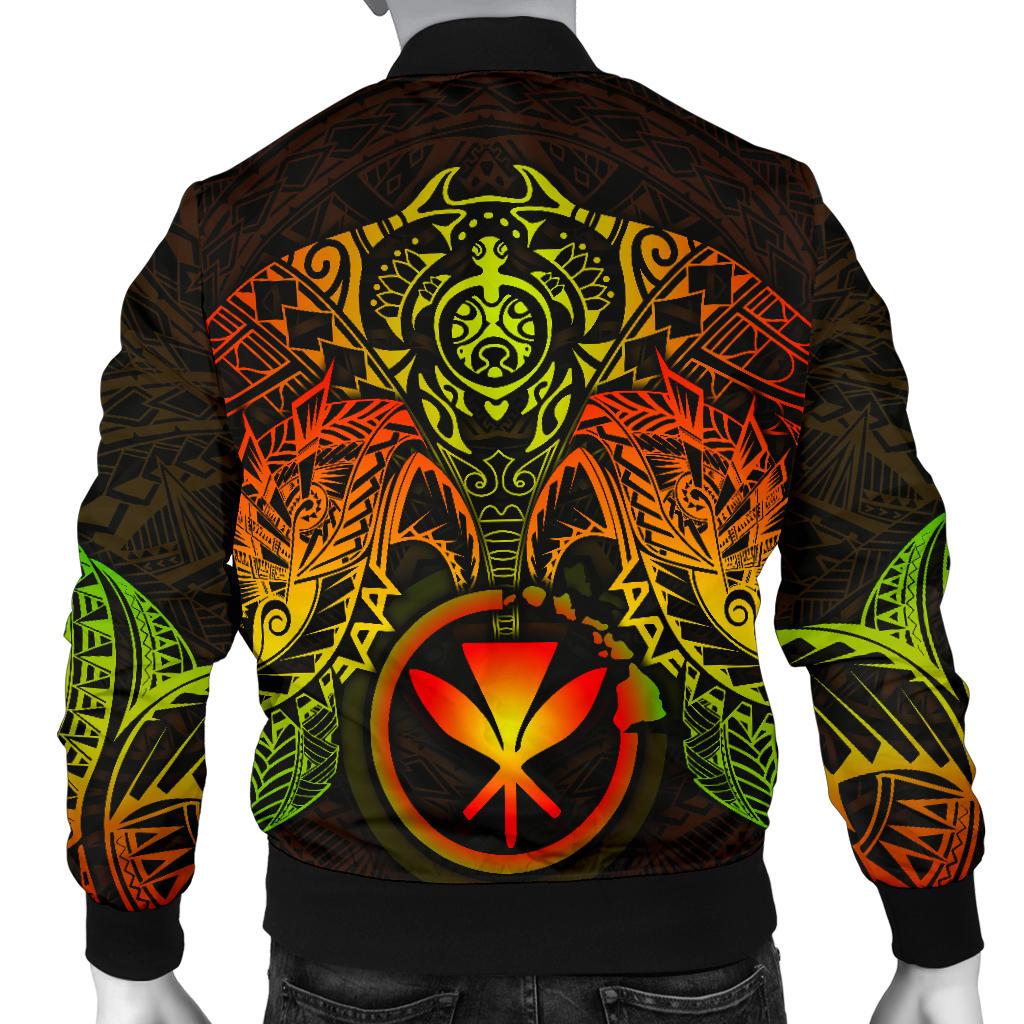 Polynesian Hawaii Bomber Jacket (Men) - Reggae Turtle Manta Ray - Polynesian Pride