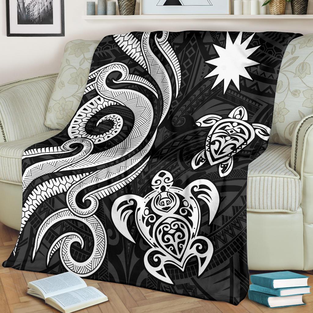 Nauru Premium Blanket - White Tentacle Turtle - Polynesian Pride